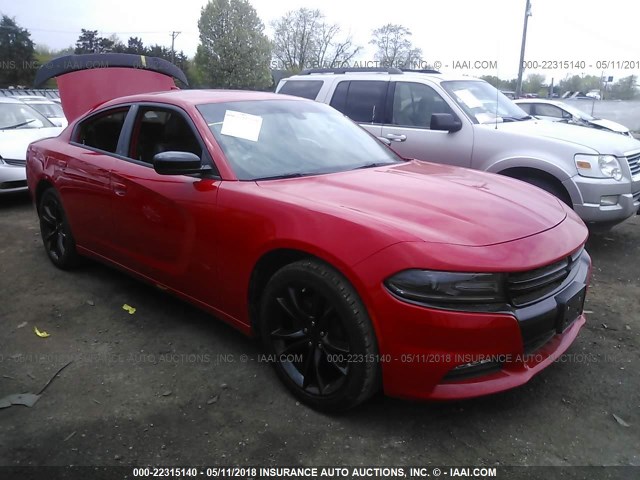 2C3CDXHGXGH267636 - 2016 DODGE CHARGER SXT RED photo 1