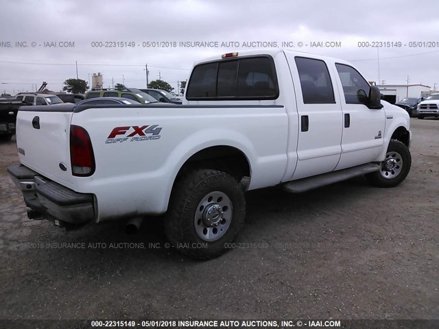 1FTSW21P75EA71155 - 2005 FORD F250 SUPER DUTY WHITE photo 4