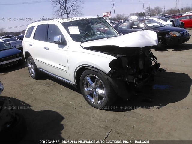 1D4SE5GT4BC595124 - 2011 DODGE DURANGO CITADEL WHITE photo 1