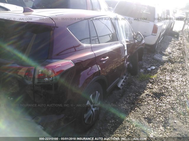 2T3ZFREV4JW438385 - 2018 TOYOTA RAV4 LE RED photo 4