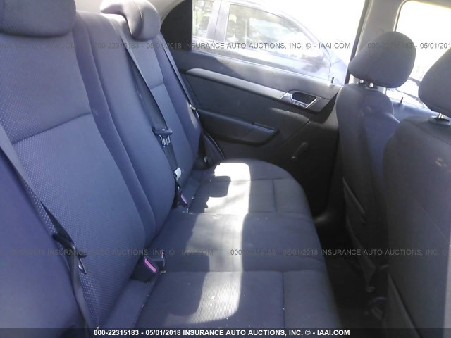 KL1TD56668B226030 - 2008 CHEVROLET AVEO LS SILVER photo 8