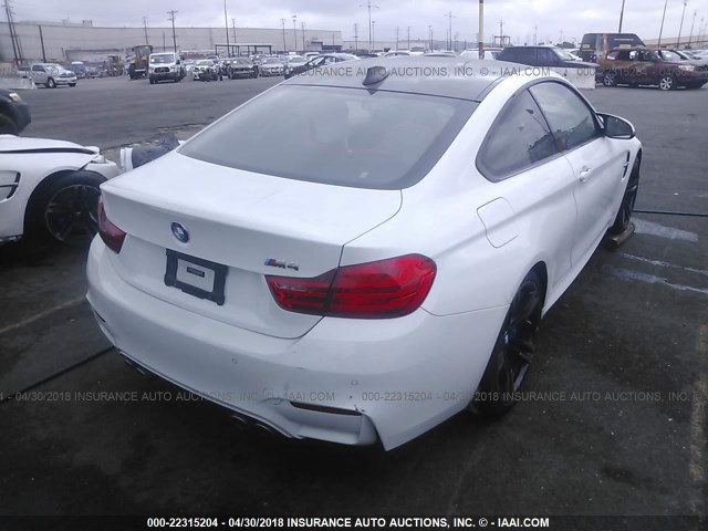 WBS3R9C53GK338319 - 2016 BMW M4 WHITE photo 4