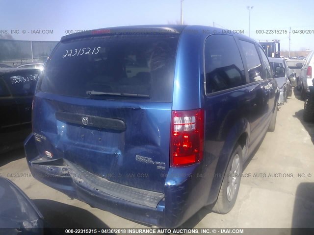 2D4RN4DE6AR377478 - 2010 DODGE GRAND CARAVAN SE BLUE photo 4