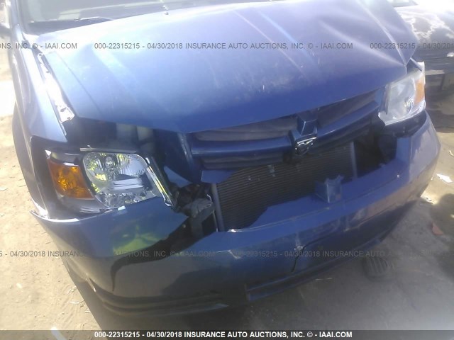 2D4RN4DE6AR377478 - 2010 DODGE GRAND CARAVAN SE BLUE photo 6