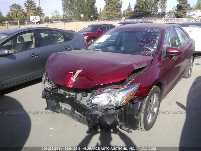 4T1BF1FK3GU511061 - 2016 TOYOTA CAMRY LE/XLE/SE/XSE RED photo 2