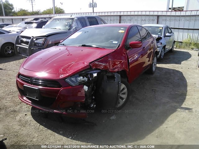 1C3CDFBB8ED791546 - 2014 DODGE DART SXT RED photo 2