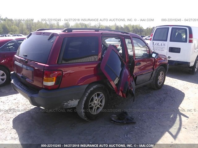1J4GX48S44C163675 - 2004 JEEP GRAND CHEROKEE LAREDO/COLUMBIA/FREEDOM 红色 照片 4