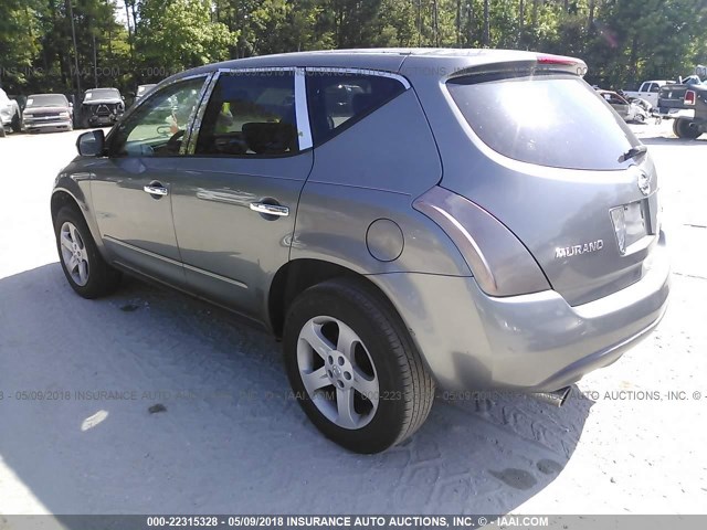 JN8AZ08T35W310967 - 2005 NISSAN MURANO SL/SE/S GRAY photo 3