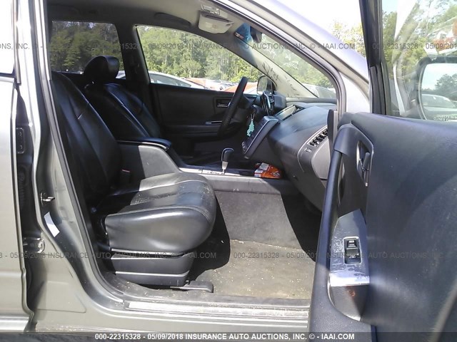 JN8AZ08T35W310967 - 2005 NISSAN MURANO SL/SE/S GRAY photo 5