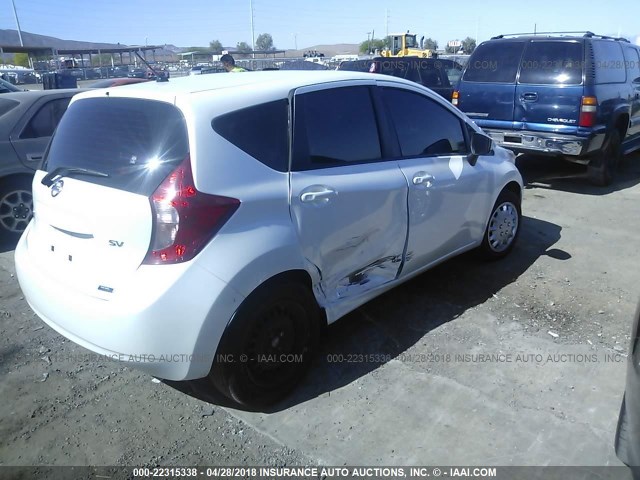 3N1CE2CP3FL353253 - 2015 NISSAN VERSA NOTE S/S PLUS/SV/SL/SR WHITE photo 4