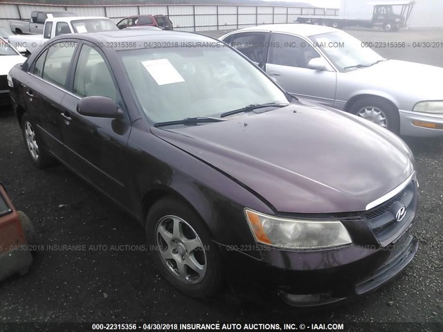 5NPEU46F46H012113 - 2006 HYUNDAI SONATA GLS/LX PURPLE photo 1