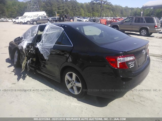 4T1BF1FK4CU027328 - 2012 TOYOTA CAMRY SE/LE/XLE BLACK photo 3