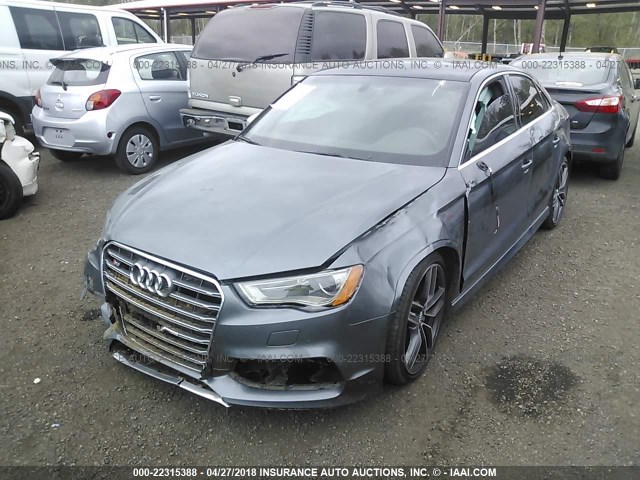 WAUB1GFF3G1013160 - 2016 AUDI S3 PREMIUM PLUS GRAY photo 2