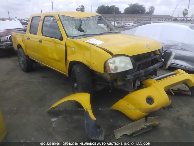 1N6ED27T54C457393 - 2004 NISSAN FRONTIER CREW CAB XE V6 YELLOW photo 1