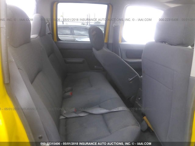 1N6ED27T54C457393 - 2004 NISSAN FRONTIER CREW CAB XE V6 YELLOW photo 8