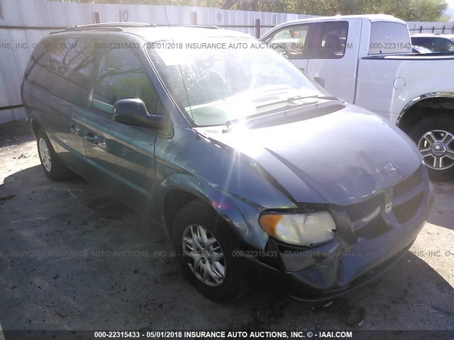 2B4GP443X2R745902 - 2002 DODGE GRAND CARAVAN SPORT BLUE photo 1