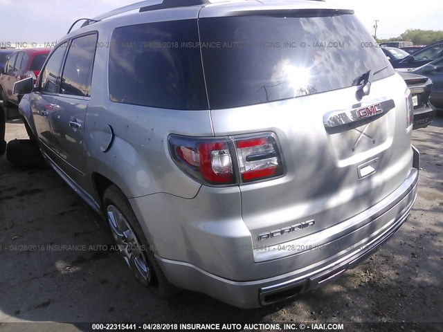 1GKKRTKD3FJ326026 - 2015 GMC ACADIA DENALI SILVER photo 3