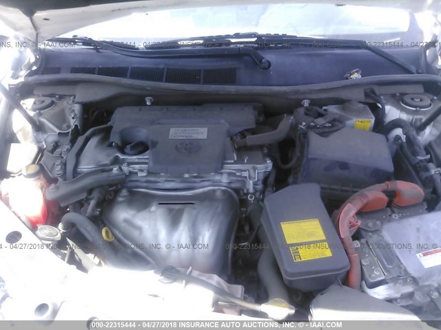 4T1BD1FK2CU011053 - 2012 TOYOTA CAMRY HYBRID/LE/XLE 白色 照片 10