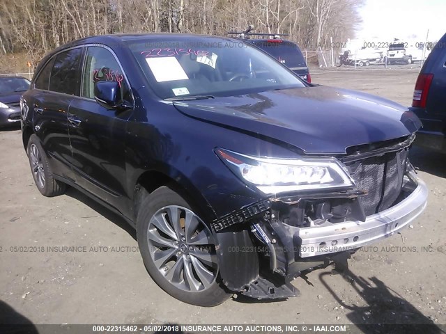 5FRYD4H47EB007668 - 2014 ACURA MDX TECHNOLOGY BLUE photo 1
