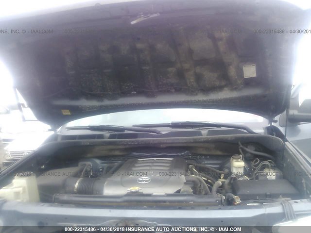 5TFUY5F13AX137773 - 2010 TOYOTA TUNDRA DOUBLE CAB SR5 GRAY photo 10