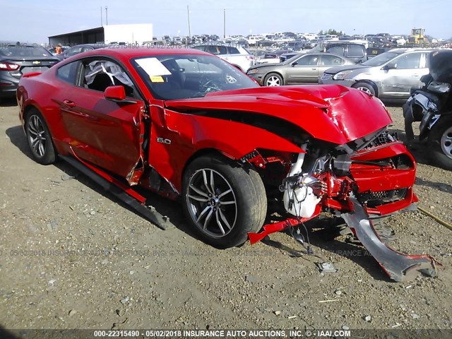 1FA6P8CF8F5335500 - 2015 FORD MUSTANG GT RED photo 1