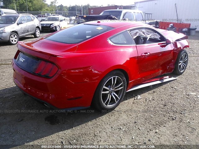 1FA6P8CF8F5335500 - 2015 FORD MUSTANG GT RED photo 4