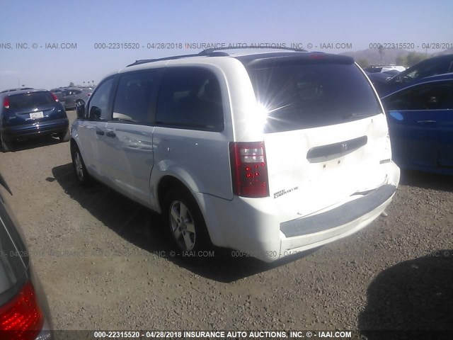 2D8HN44H28R703713 - 2008 DODGE GRAND CARAVAN SE WHITE photo 3