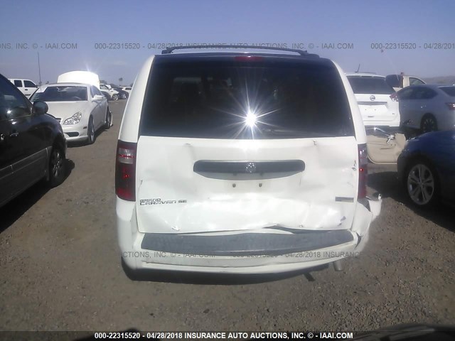 2D8HN44H28R703713 - 2008 DODGE GRAND CARAVAN SE WHITE photo 6