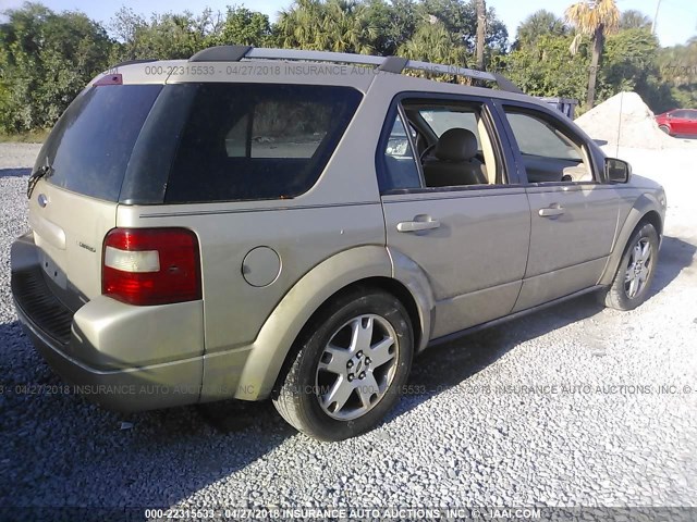 1FMDK06125GA66023 - 2005 FORD FREESTYLE LIMITED TAN photo 4