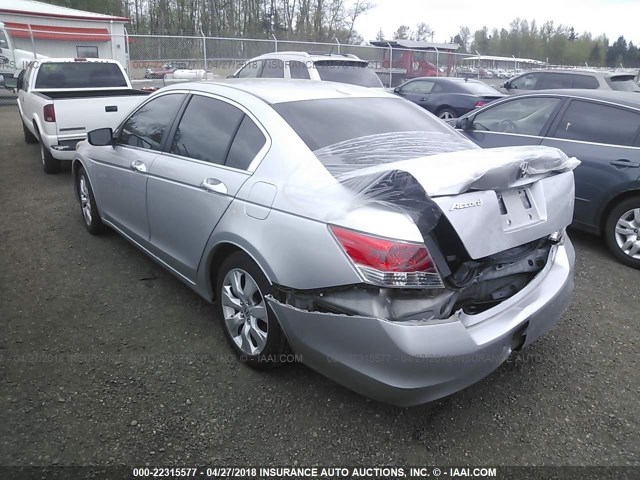 JHMCP268X8C017043 - 2008 HONDA ACCORD EXL SILVER photo 3