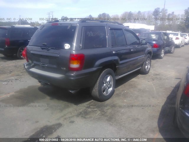 1J8GW68J42C106216 - 2002 JEEP GRAND CHEROKEE OVERLAND GRAY photo 4