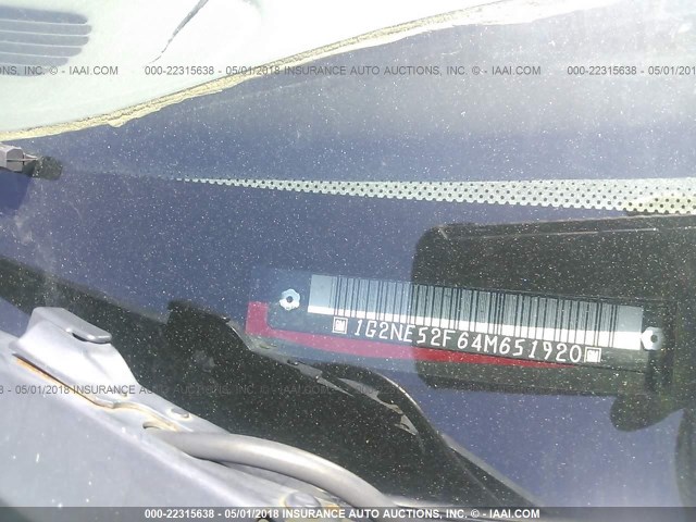 1G2NE52F64M651920 - 2004 PONTIAC GRAND AM SE BURGUNDY photo 9