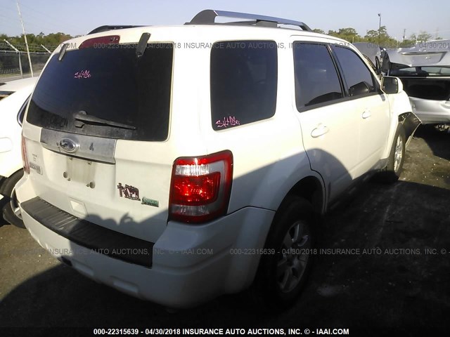 1FMCU0EG4AKA86969 - 2010 FORD ESCAPE LIMITED WHITE photo 4