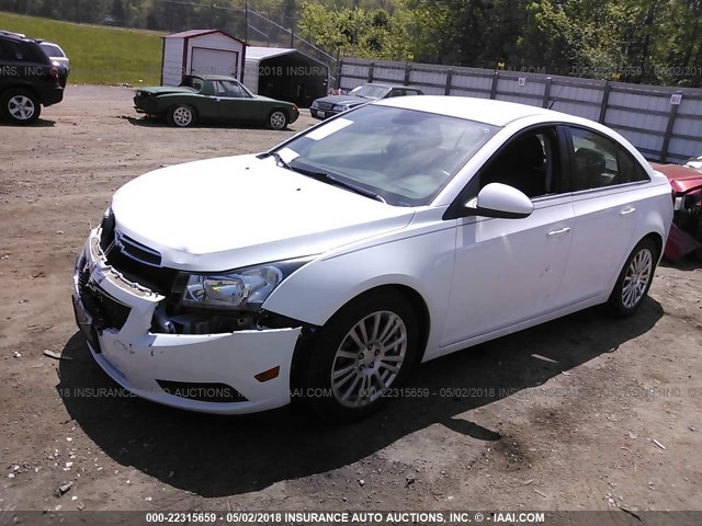 1G1PJ5SC8C7338797 - 2012 CHEVROLET CRUZE ECO WHITE photo 2