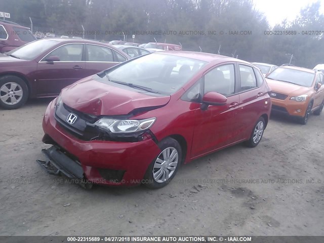 JHMGK5H56GX005421 - 2016 HONDA FIT LX RED photo 2