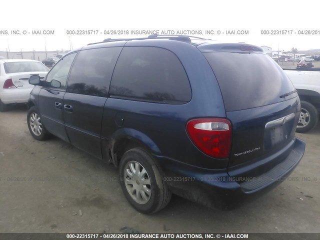 2C4GP74L22R542846 - 2002 CHRYSLER TOWN & COUNTRY EX BLUE photo 3