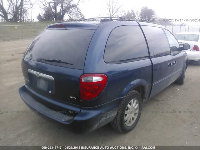 2C4GP74L22R542846 - 2002 CHRYSLER TOWN & COUNTRY EX BLUE photo 4