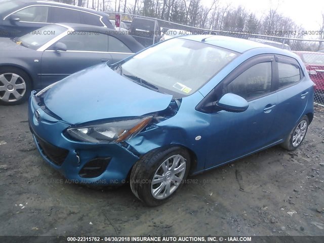 JM1DE1KZ1C0133391 - 2012 MAZDA MAZDA2 BLUE photo 2