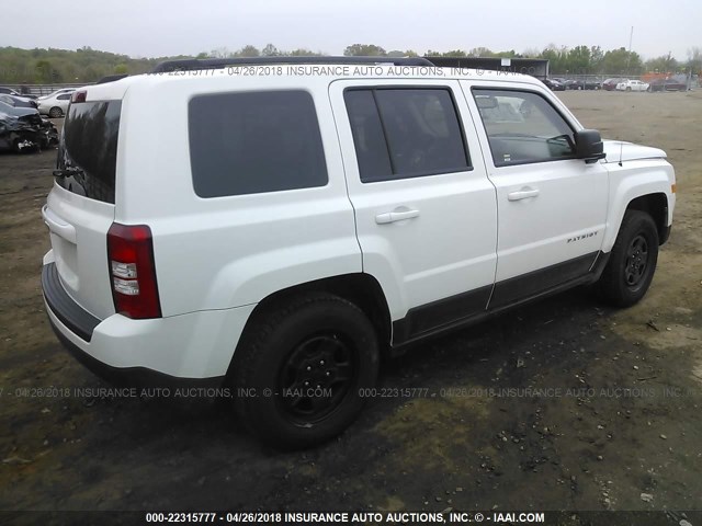 1C4NJRBB3GD657917 - 2016 JEEP PATRIOT SPORT WHITE photo 4