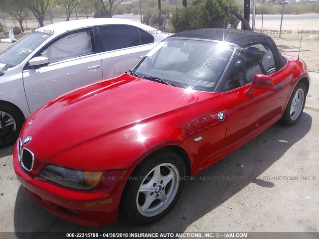 4USCH7328TLB65435 - 1996 BMW Z3 1.9 RED photo 2