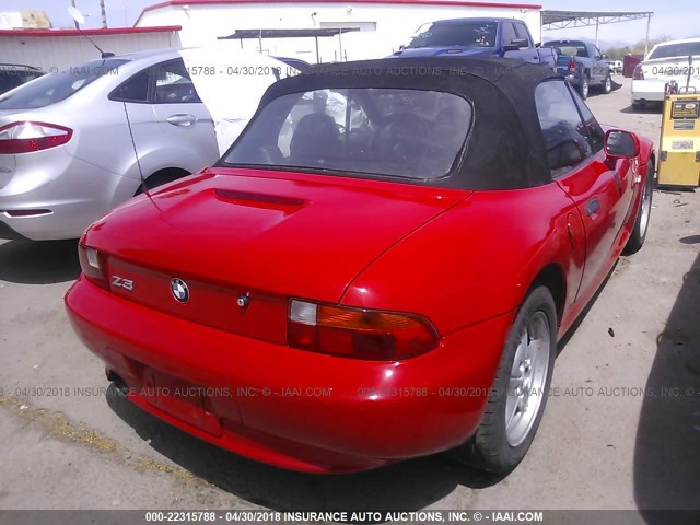 4USCH7328TLB65435 - 1996 BMW Z3 1.9 RED photo 4