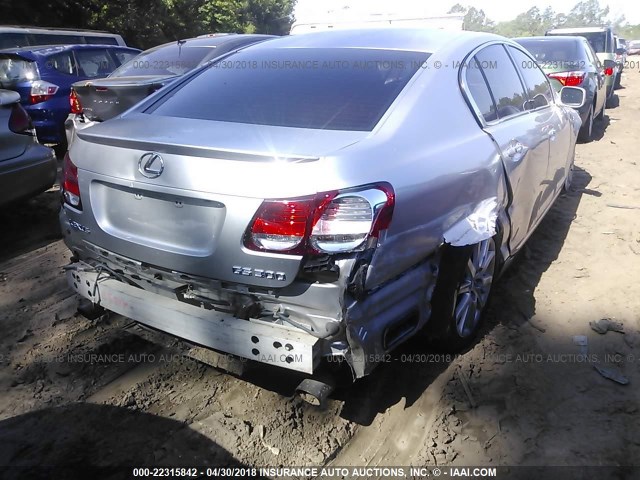 JTHBH96S165006186 - 2006 LEXUS GS GENERATION 200 300 SILVER photo 4