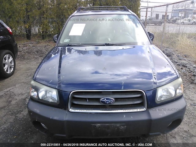 JF1SG63625H741417 - 2005 SUBARU FORESTER 2.5X BLUE photo 6