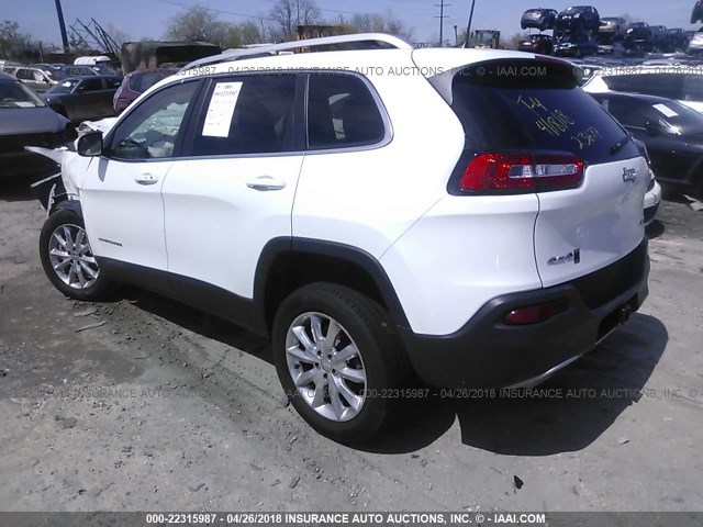 1C4PJMDS7HW594478 - 2017 JEEP CHEROKEE LIMITED WHITE photo 3