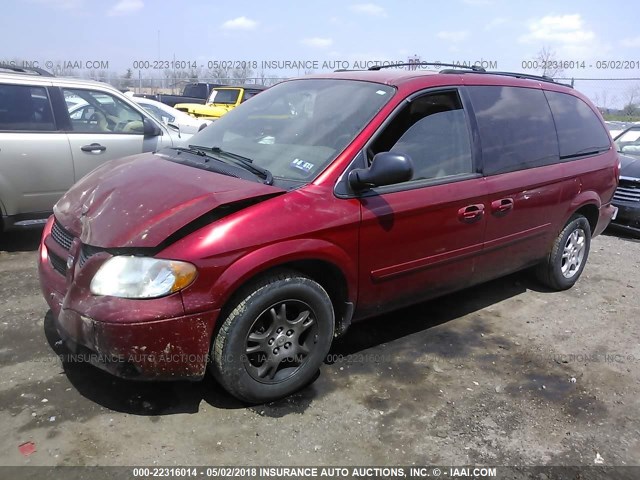 2D4GP44L14R598961 - 2004 DODGE GRAND CARAVAN SXT RED photo 2