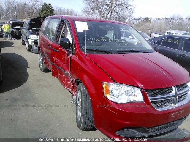 2C4RDGBG3ER129054 - 2014 DODGE GRAND CARAVAN SE RED photo 1