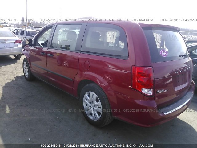 2C4RDGBG3ER129054 - 2014 DODGE GRAND CARAVAN SE RED photo 3