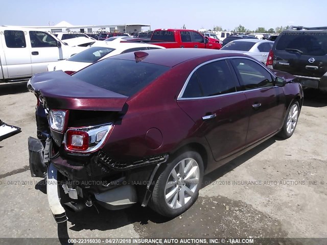1G11F5SLXFF170730 - 2015 CHEVROLET MALIBU LTZ 勃艮第红 照片 4