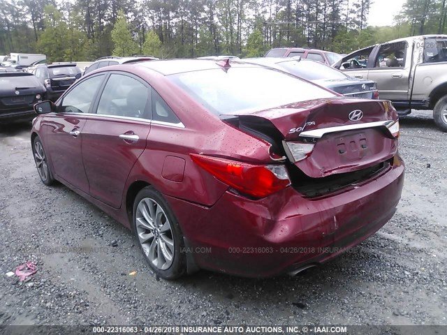 5NPEC4AC5CH437013 - 2012 HYUNDAI SONATA SE/LIMITED RED photo 3