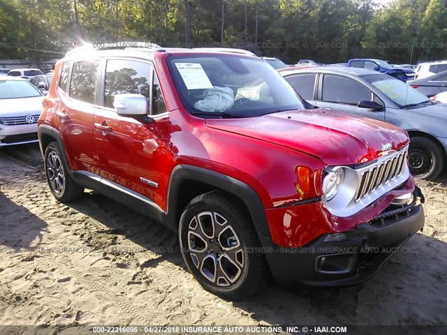 ZACCJADB7HPG41003 - 2017 JEEP RENEGADE LIMITED RED photo 1